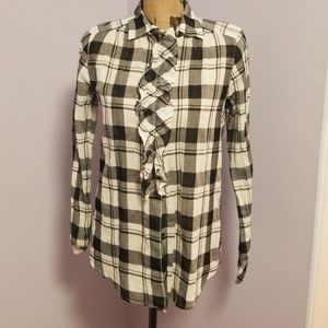 Black and white Ruffle button down from Gap